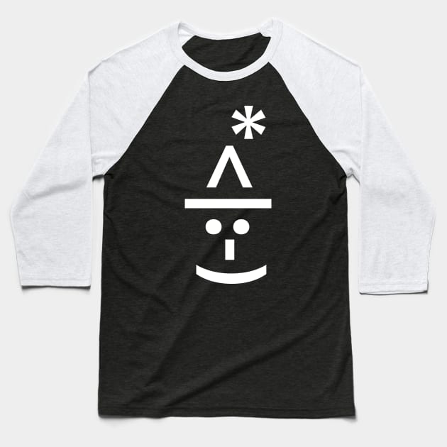 Christmas Elf Emoticon Baseball T-Shirt by tinybiscuits